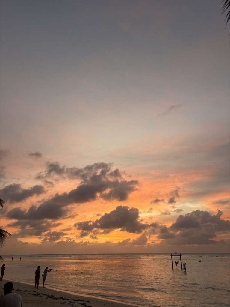 sunset in the local islands maldives