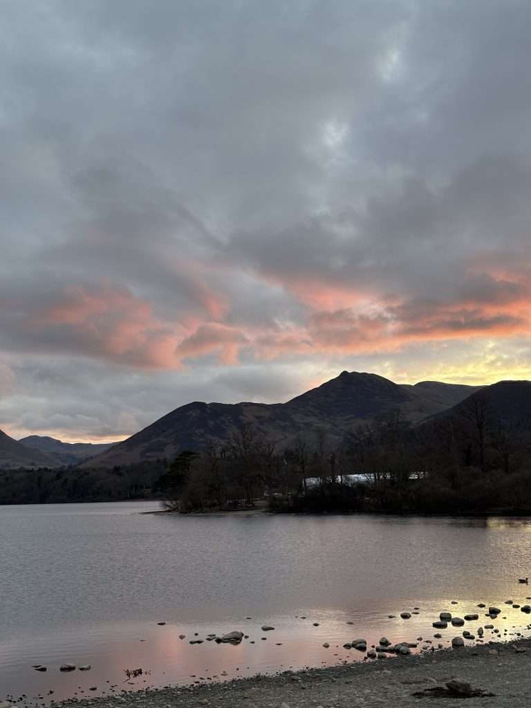 sunset at keswick at derwentwater