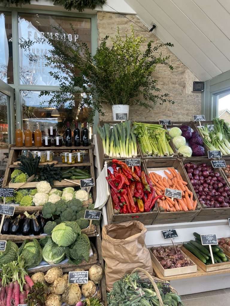 fresh produce in daylesford farm shop