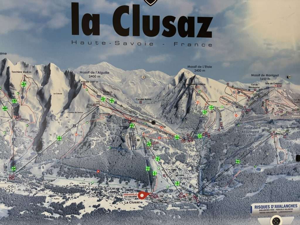 La Clusaz skiing map
