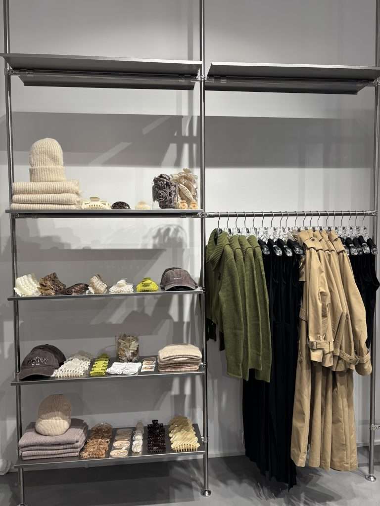 Autumn knitwear and seasonal fashion in a clothing shop in Copenhagen in autumn