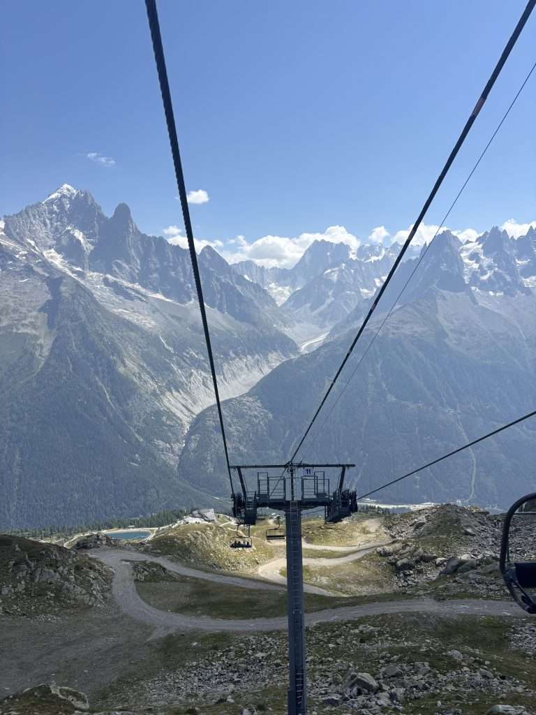 Flégère cable car used to access the Lac Blanc hike in Chamonix