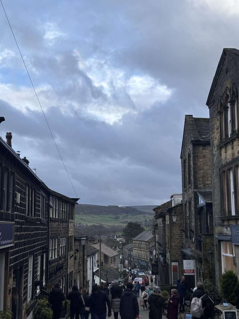 haworth main street on a cloudy day